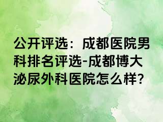 公开评选：成都医院男科排名评选-成都博大泌尿外科医院怎么样？
